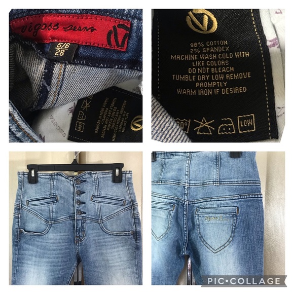 Vigoss Women’s 28 5/6 Capri Cropped Jeans High Waisted Button Fly Jeans. Y2K - Picture 10 of 11